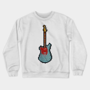 Tiled Pixel Lefty Mustang Guitar Upright Crewneck Sweatshirt